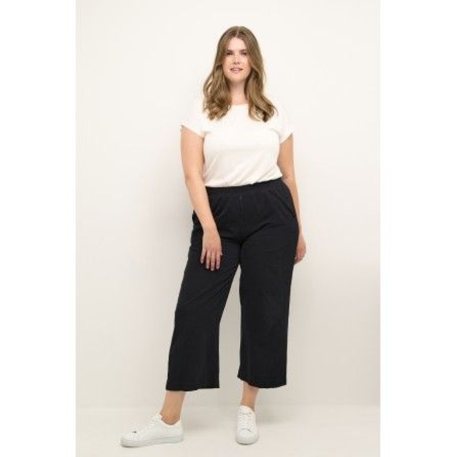 Plus Size Kaffe Curve | Kcnana Culotte Pants - Sort Buks 10581488 Black Deep