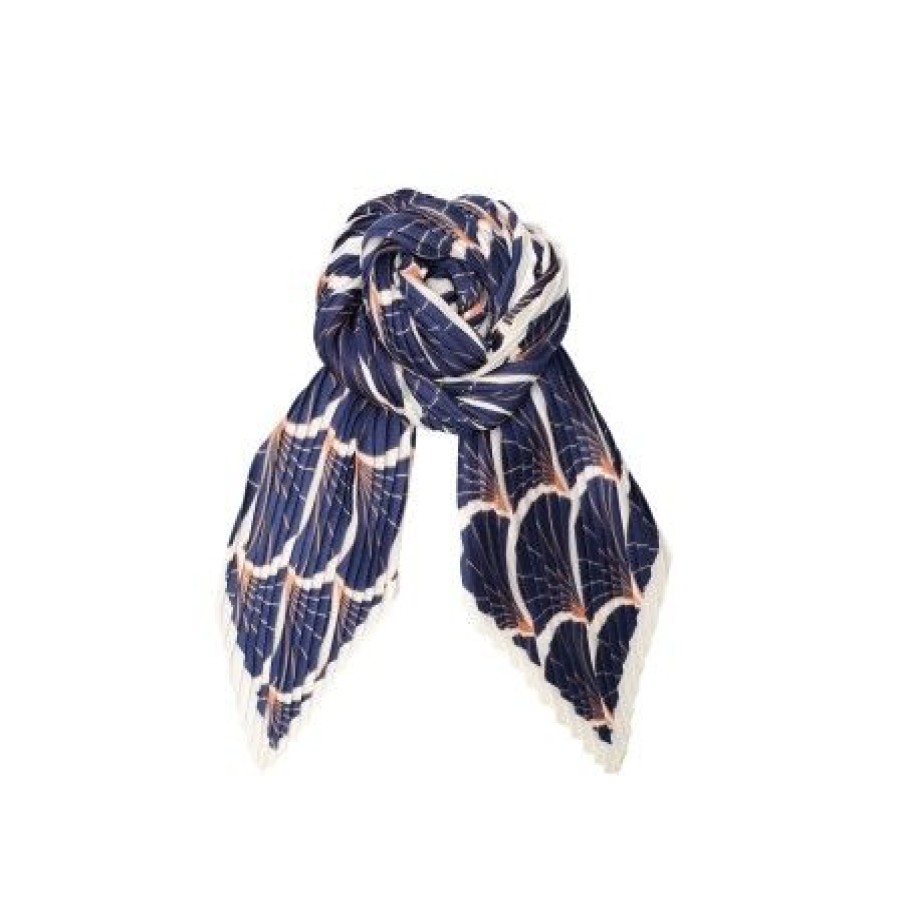 Accessories Black Colour | Black Colour Bcbigi Mini Scarf - Torklaede 3504 Blue