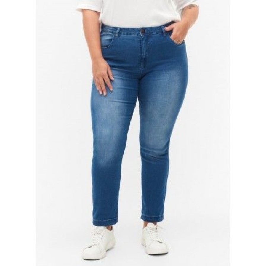 Underdele Zizzi | Zizzi Jeans, Long, Emily J10305A - Lysebla Jeans Light Blue