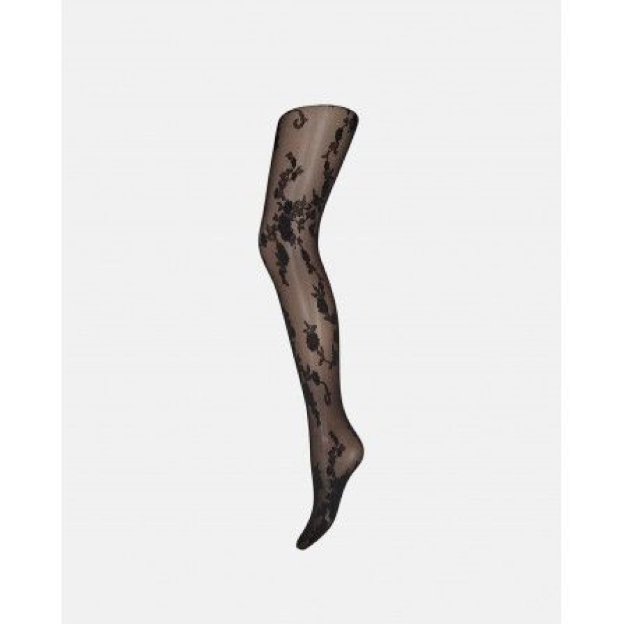 Accessories HYPEtheDETAIL Strompebukser | Hypethedetail Tights Lace - Sort Strompebuks Med Blonde 3-16042-77-1100 Black