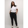 Underdele Kaffe Curve | Kaffe Curve Kcjenna Belt Pant - Sort Buks Med Baelte 10582254 Black Deep