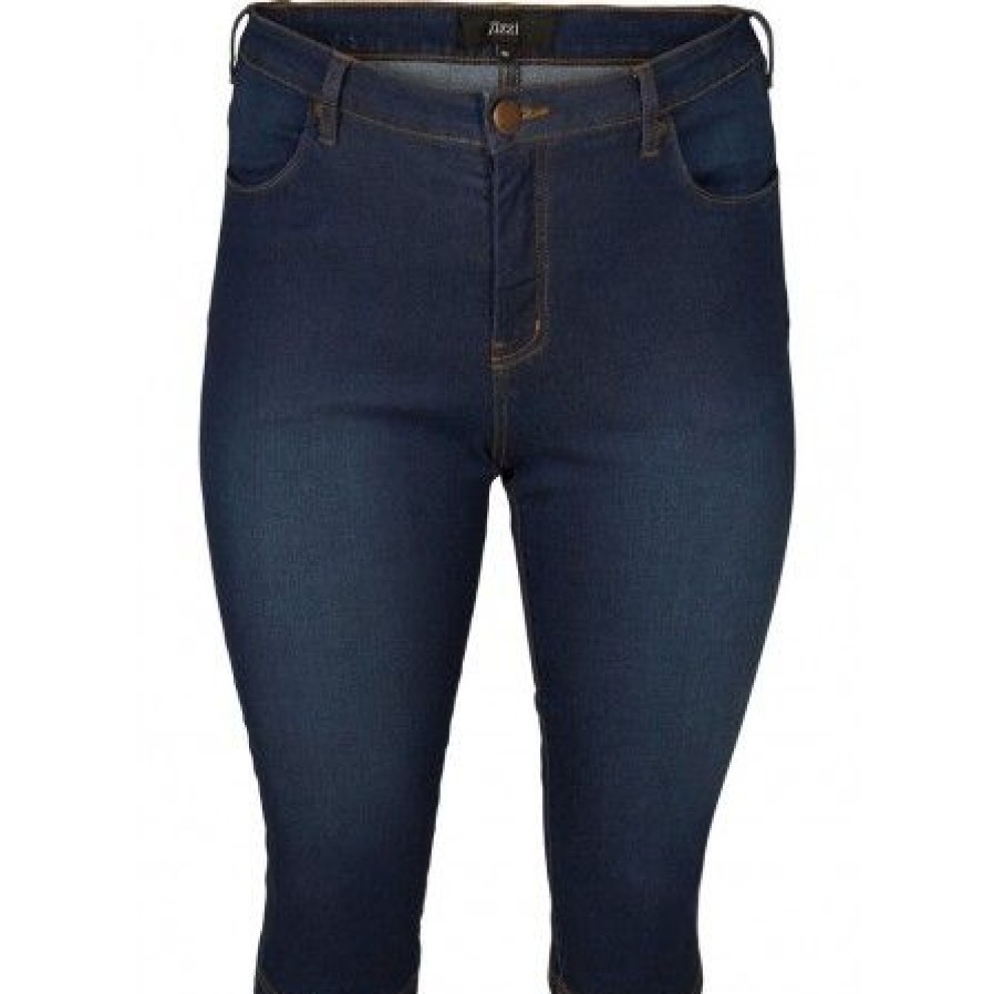 Underdele Zizzi | Zizzi Jeans Amy Capri - Bla Denim Capri Jeans O10305H