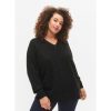 Overdele Zizzi | Zizzi Casunny L/S Pullover - Koksgra Meleret Strik Ca61176A Dark Grey Melange