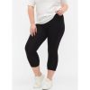 Underdele Zizzi | Zizzi Leggings 3/4 Noos - Sorte Leggings N00011V