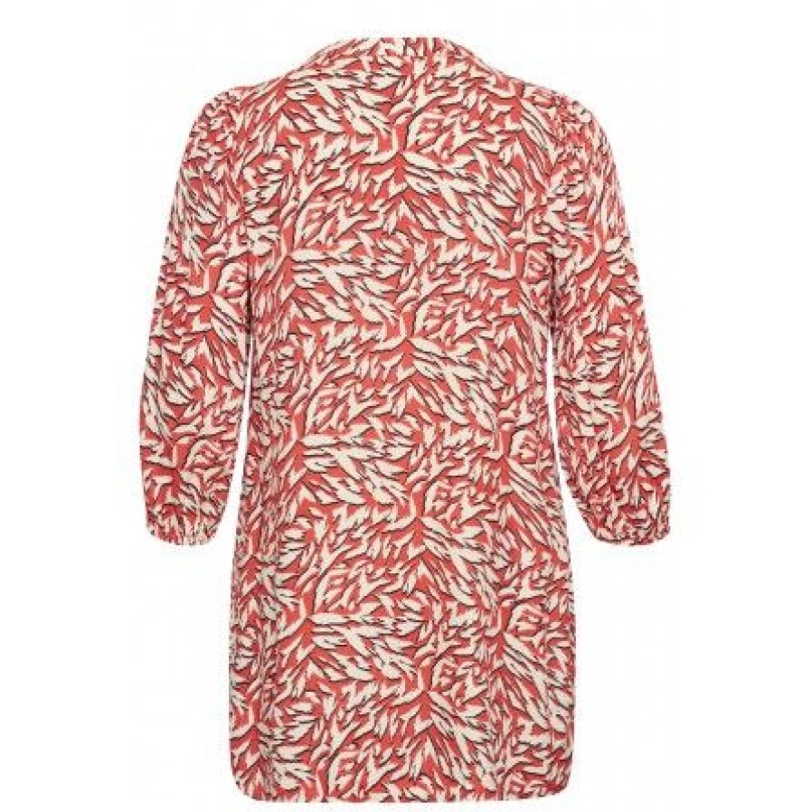 Kjoler Kaffe Curve | Kaffe Curve Kcjenny Tunic - Coral Printet Tunika 10582228 Cayenne/White Graphic Animal