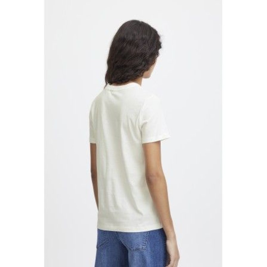 Overdele Ichi | Ichi Ihcamino Ss18 - Rahvid T-Shirt Med Orange Hjerter 20120411 Hot Coral