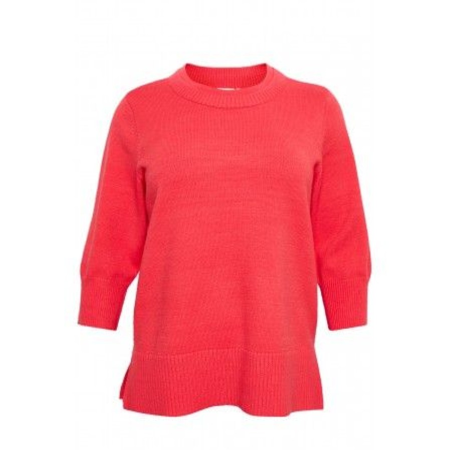 Overdele Kaffe Curve | Kaffe Curve Kcmarna Pullover - Koral Strik 10582136 Cayenne