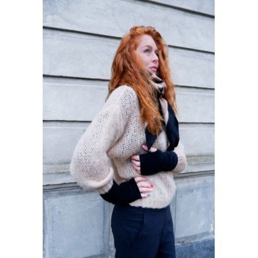 Accessories Black Colour Strikhandsker | Black Colour Bc Ginger Alpaca Handwarmers 9736 Black