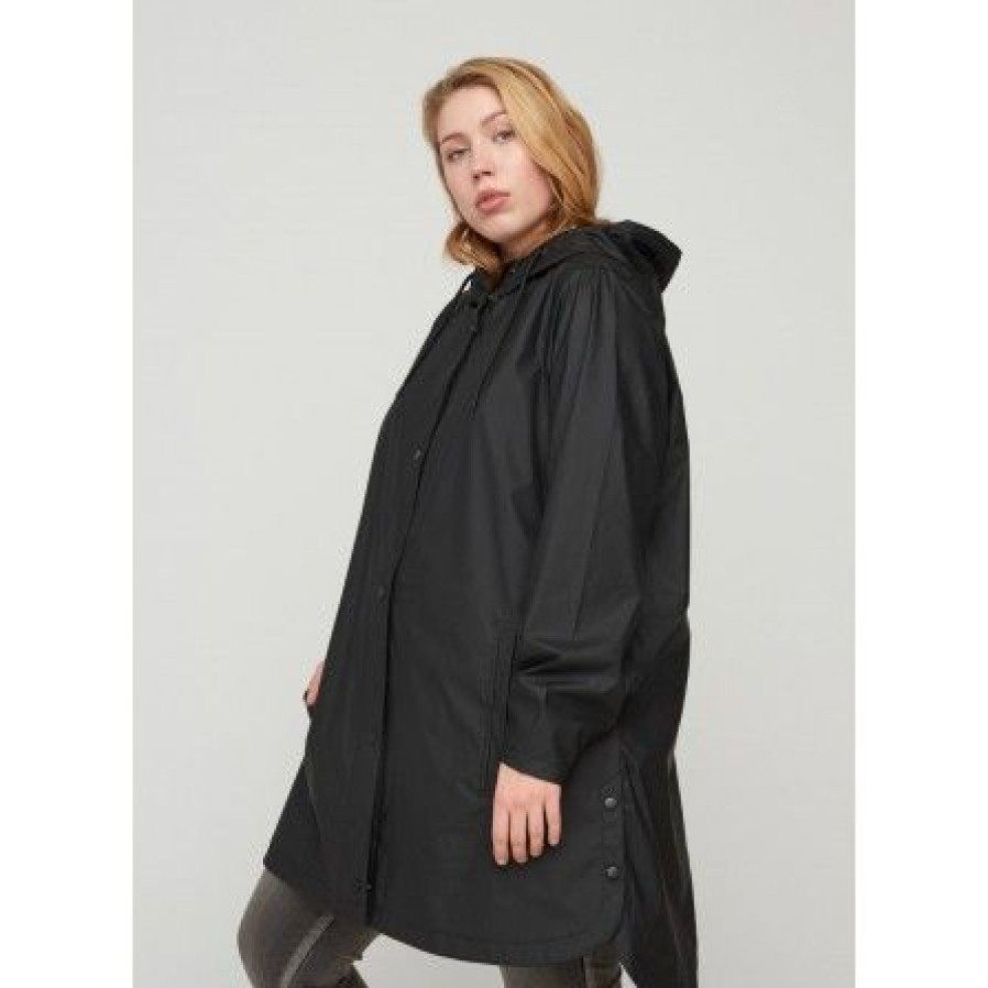 Overtoj Zizzi | Zizzi Carainy, L/S, Coat Ca52814B - Black