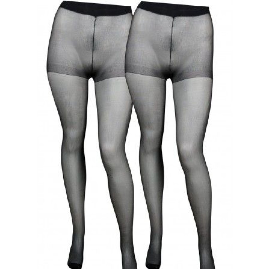 Accessories Zizzi Strompebukser | Zizzi Tights 20 Den. 2 Pack - Sort Nylonstrompe D93353B Black