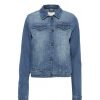 Overtoj Ichi | Ichi Ihstampe Ja - Medium Bla Denim Jakke 20111235 Medium Blue