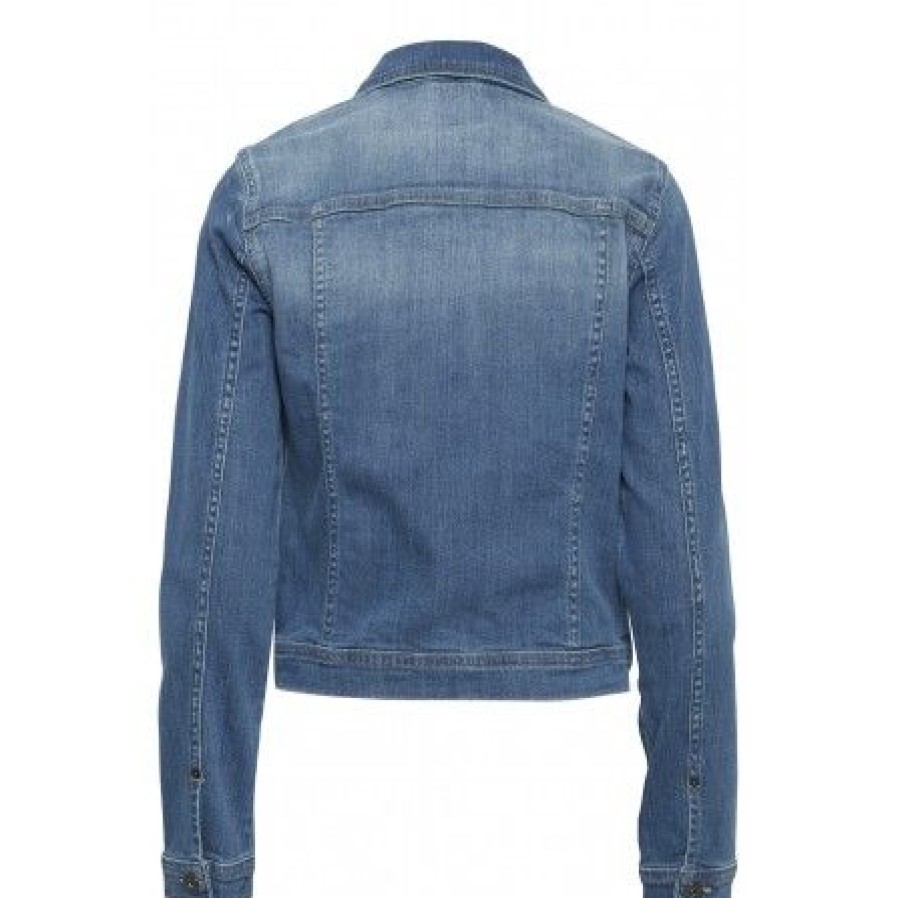 Overtoj Ichi | Ichi Ihstampe Ja - Medium Bla Denim Jakke 20111235 Medium Blue