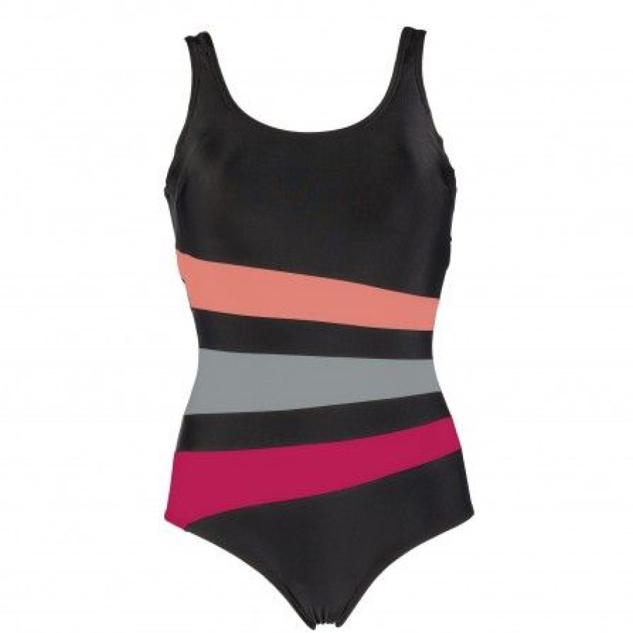 Lingeri/Nattoj WIKI Badetoj | Wiki Swimsuit Bianca Classic+ - Sort Badedragt W9515 Black/Coral