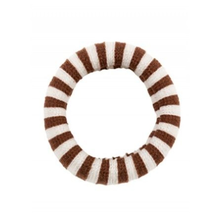 Accessories Pico Harelastikker | Pico Elfie Elastic - Brunt Stribet Harelastik El08 Dark Brown/Ecru