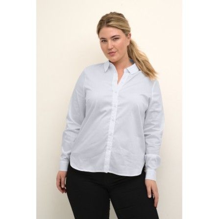 Overdele Kaffe Curve | Kaffe Curve Kcsissel Shirt - Hvid Skjorte 10581797 Optical White