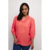 Overdele Kaffe Curve | Kaffe Curve Kcdania Blouse - Coral Bluse 10582167 Cayenne