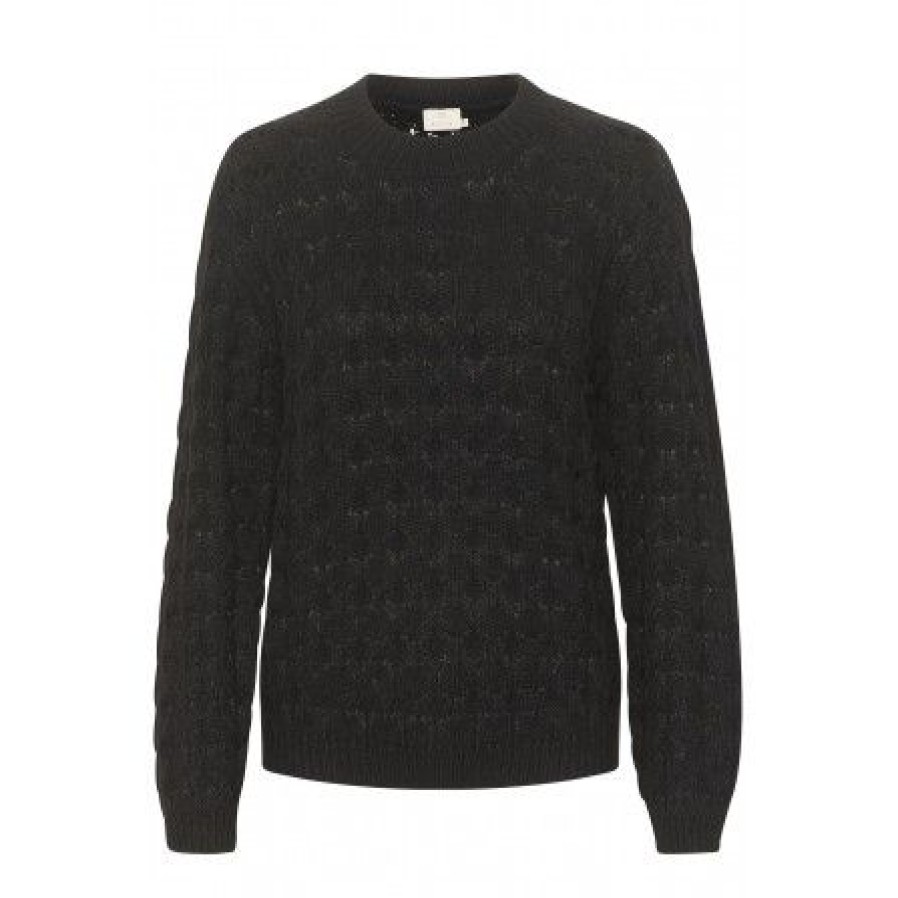 Overdele Kaffe | Kaffe Kaelena Knit Pullover - Sort Strik 10508195 Black