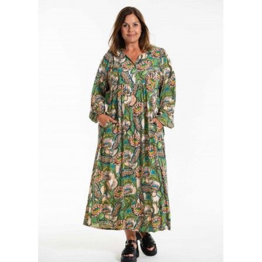 Kjoler Gozzip | Gozzip Gbetine Dress - Gron/Multi Printet Kjole G242030 Multi Colour