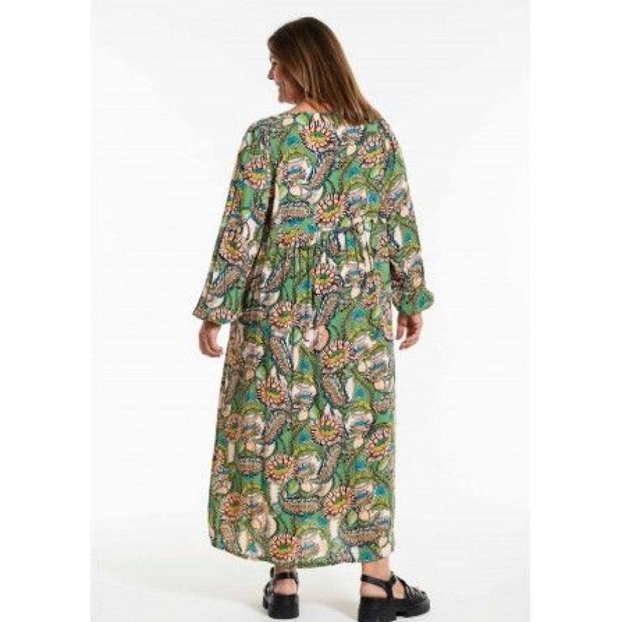 Kjoler Gozzip | Gozzip Gbetine Dress - Gron/Multi Printet Kjole G242030 Multi Colour