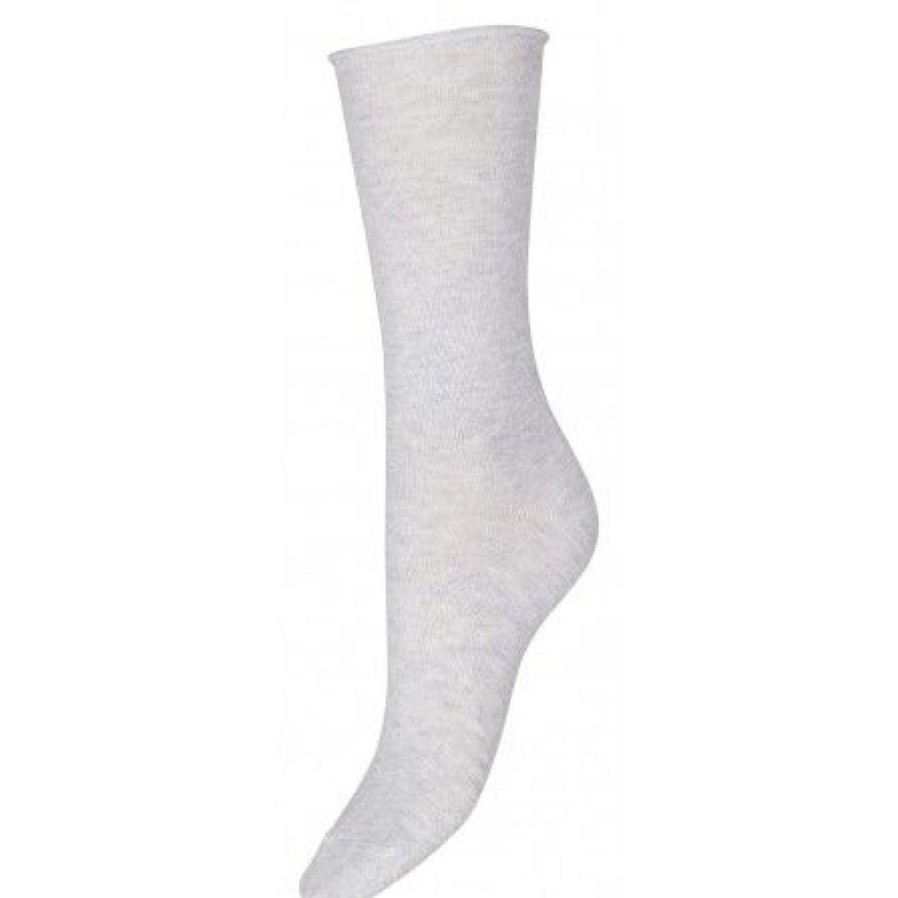 Accessories Decoy Ankel Stromper | Decoy Fine Knit Socks - Ankelstromper 20245 Light Grey Melange