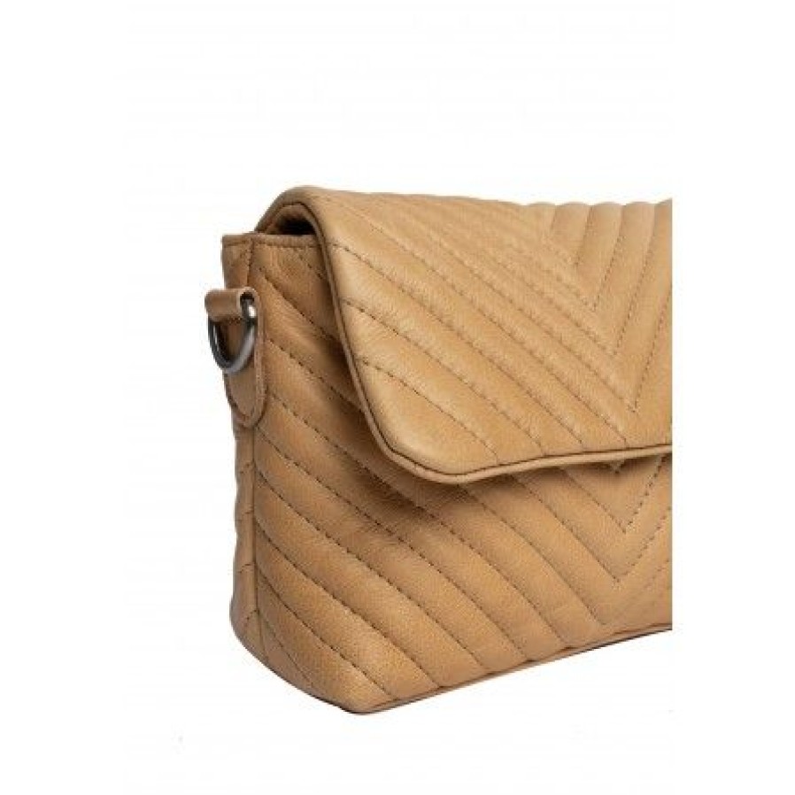 Accessories RE:DESIGNED Skindtasker | Re:Designed Cady Small - Sandfarvet Skindtaske 5508 Desert Sand