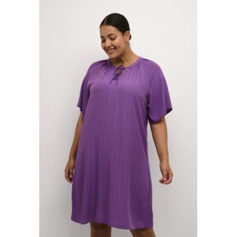 Kjoler Kaffe Curve | Kaffe Curve Kcdanni Dress - Lilla Kjole 10581556 Bright Violet