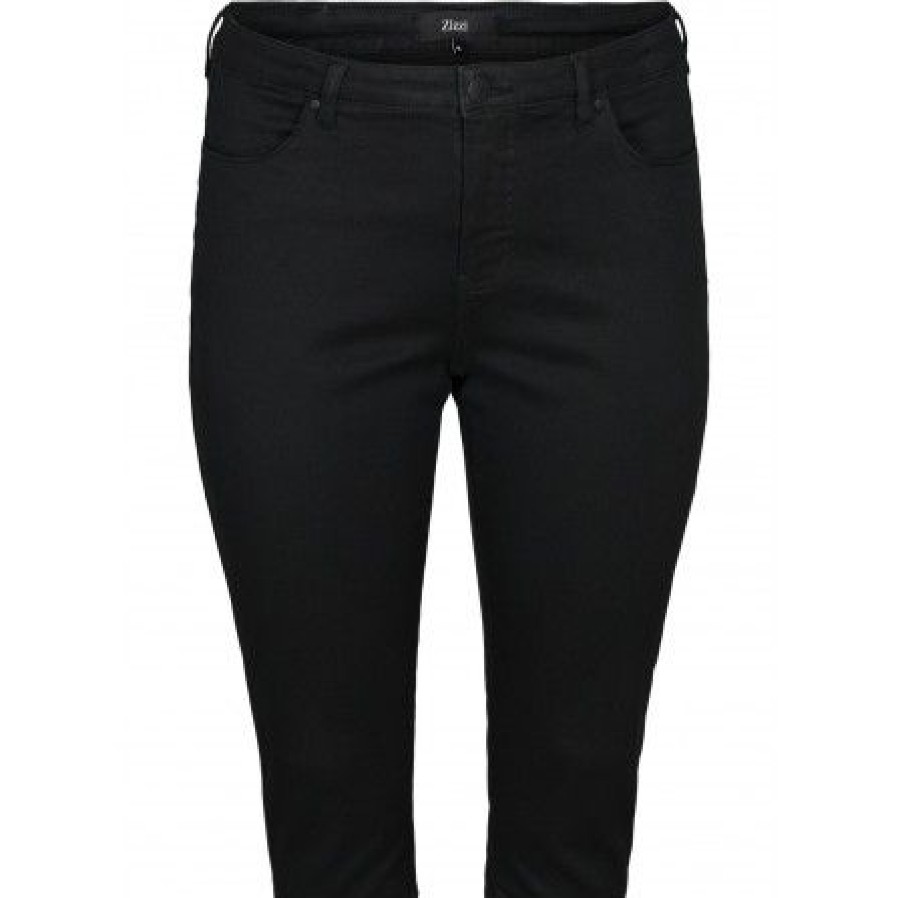 Underdele Zizzi | Zizzi Jeans Amy Capri - Sorte Capri Jeans O10305H