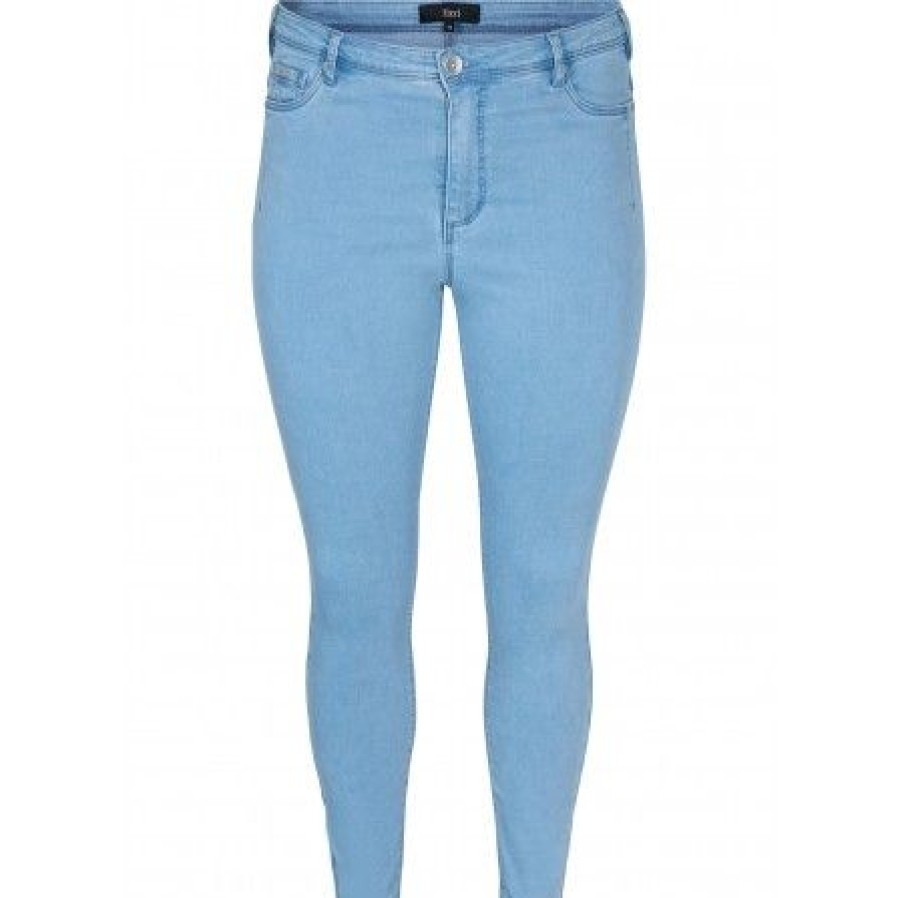 Plus Size Zizzi | Zizzi Jeans Cropped, Amy - Jeans J10181A Light Blue