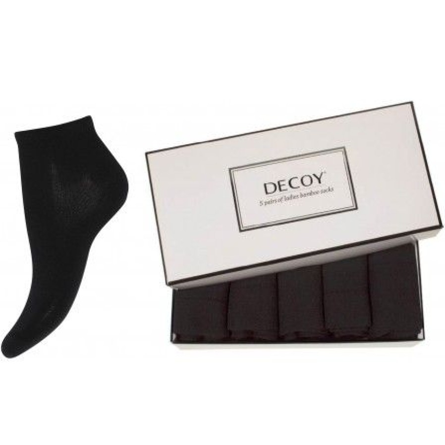 Accessories Decoy Sneakers Stromper | Decoy Sneaker Bamboo 5 Pack - Sorte Stromper 21232-65