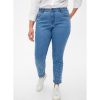 Underdele Zizzi | Zizzi Jsoey Cropped Emily Jeans - Lysebla Jeans Med Perler J20019D Light Blue