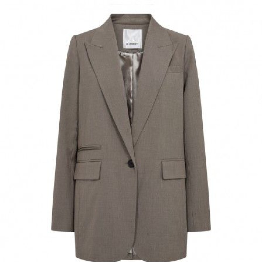 Overtoj Co'couture | Co Couture Vidacc Single Oversize Blazer - Beige Blazerjakke 30134 Walnut