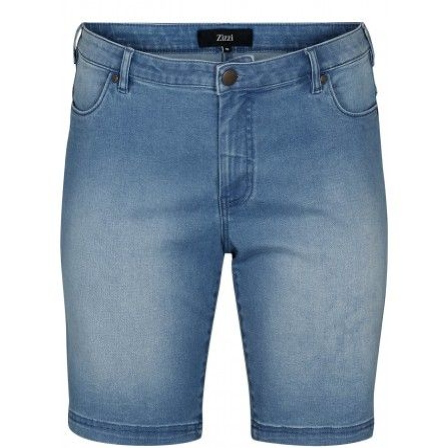 Underdele Zizzi | Zizzi Jeans Shorts Emily - Denim Shorts O10305Q Light Blue Denim