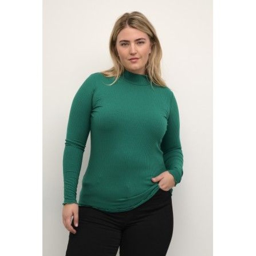 Plus Size Kaffe Curve | Kaffe Curve Kcdina Turtleneck - 10581813 Aventurine