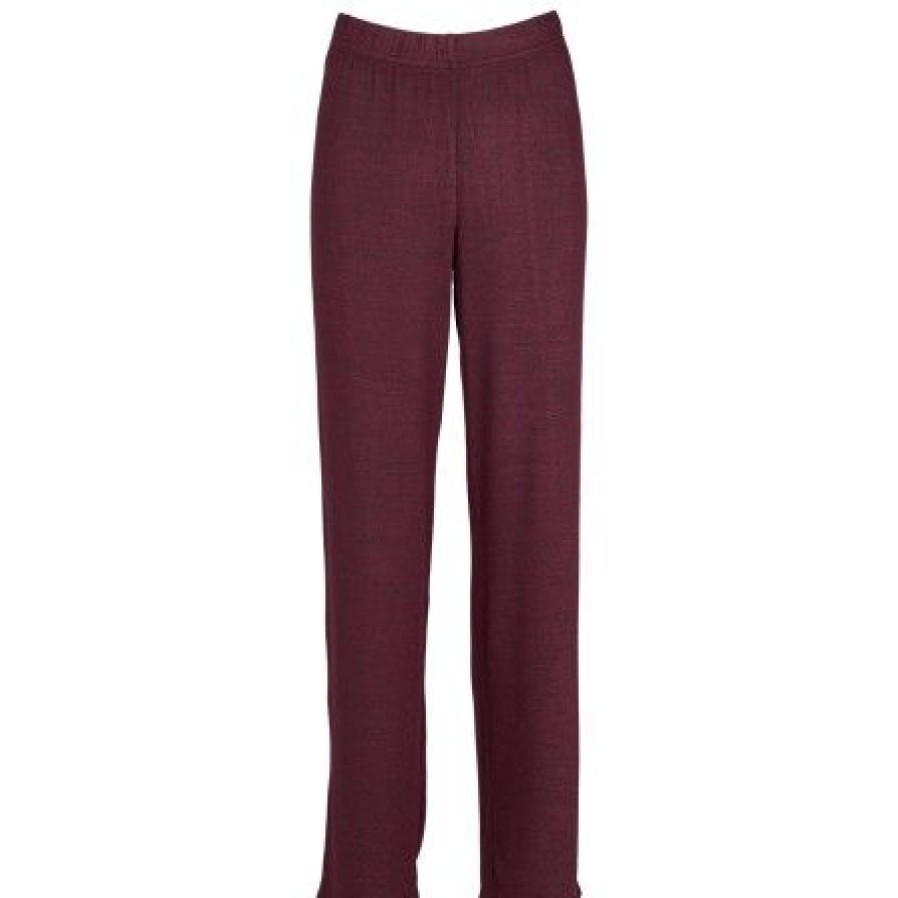 Lingeri/Nattoj Missya Loungewear | Missya Cozy Wide Pant - Bordeaux Sweatpants 13354 Burgundy