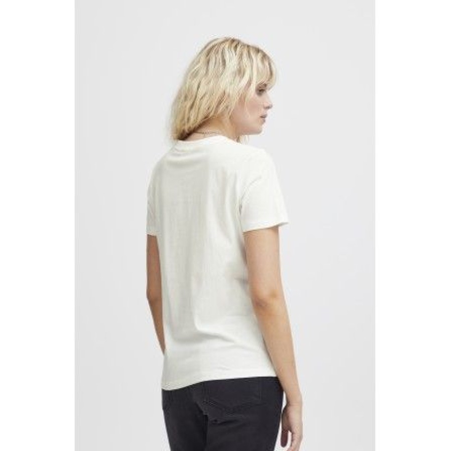 Overdele Ichi | Ichi Ihcamino Ss18 - Rahvid T-Shirt Med Marine Hjerter 20120411 Total Eclipse