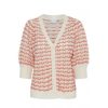 Overdele Ichi | Ichi Ihardina Ca - Koral/Offwhite Cardigan 20120583 Granadine