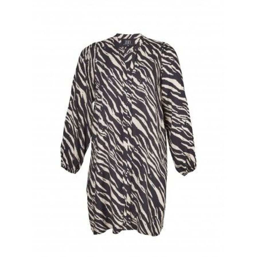 Plus Size Zoey | Zoey Sariyah Dress - Zebra Stribet Kjole 232-0723 Black W. Zebra