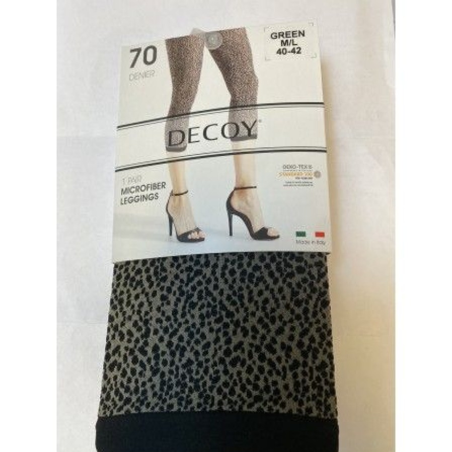 Accessories Decoy Capri Leggings | Decoy Capri W/Leopard 70 Den - 19965 Green