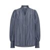 Overdele Co'couture | Co Couture Tessiecc Stripe V-Shirt - Gra Stribet Skjorte 35342 Antracit