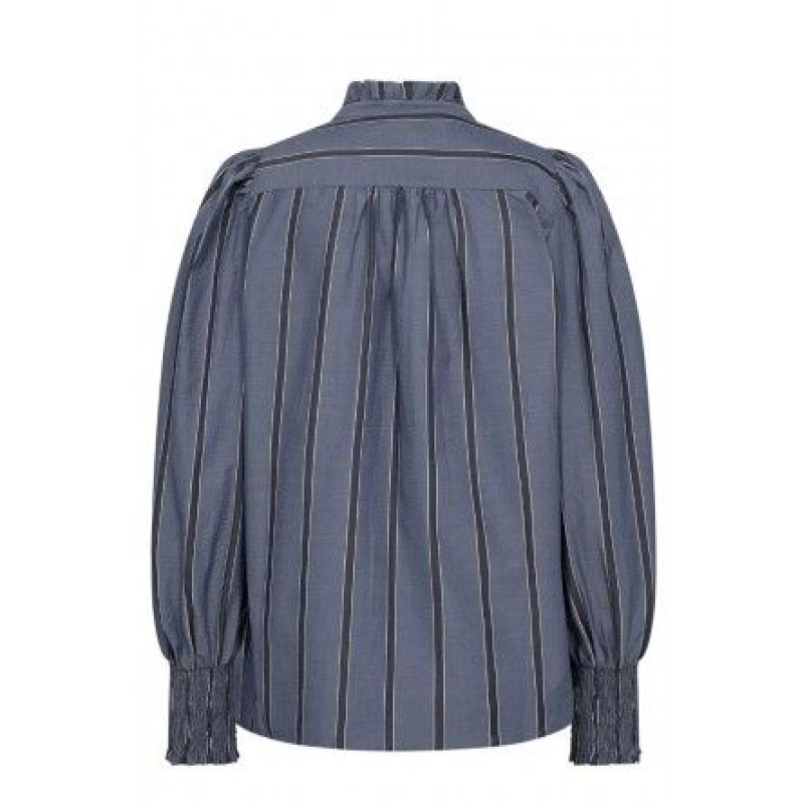 Overdele Co'couture | Co Couture Tessiecc Stripe V-Shirt - Gra Stribet Skjorte 35342 Antracit