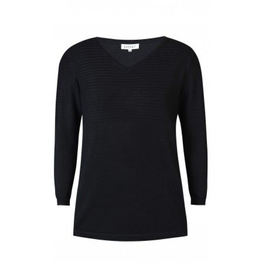 Overdele Zhenzi | Zhenzi Kogle Pullover - Sort Strik 200085 Black