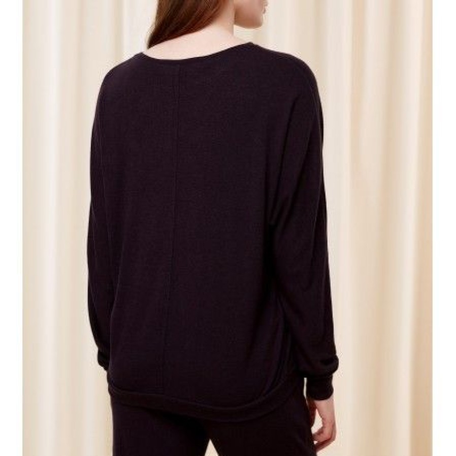 Lingeri/Nattoj Triumph Loungewear | Triumph Cozy Comfort Top 01 - Aubergine Bluse 10216538 Midnight Purple