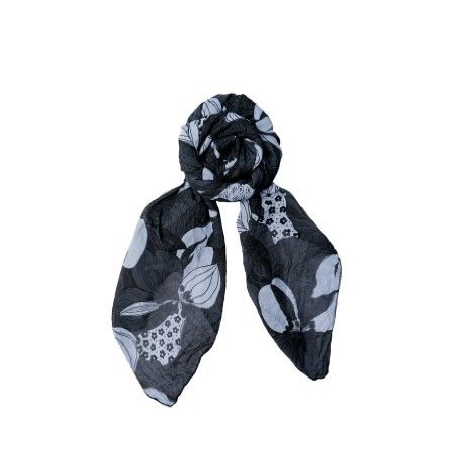 Accessories Black Colour | Black Colour Bckammy Scarf - Printet Torklaede 208284 Grey