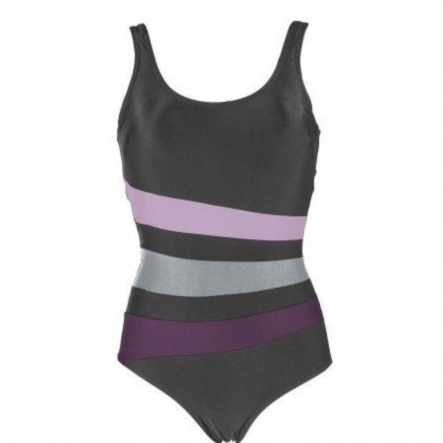 Lingeri/Nattoj WIKI Badetoj | Wiki Swimsuit Bianca Classic+ - Gra Badedragt W9515 Graphite/Lavender