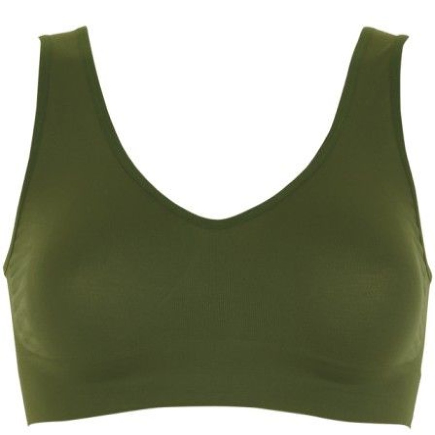 Lingeri/Nattoj Missya Seamless | Missya Lucia Bra Top Widestrap - Army Green Top Med Brede Stropper 13372