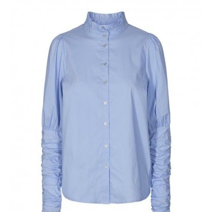 Overdele Co'couture | Co Couture Sandy Poplin Puff Shirt - Skjorte 95420 Pale Blue