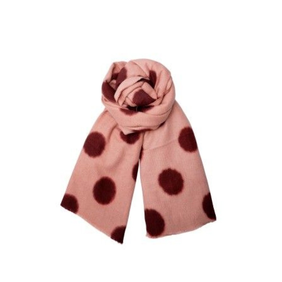 Accessories Black Colour | Black Colour Bcpoint Winter Scarf - Rosa Torklaede Med Prikker 208316 Rose