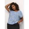 Overdele Kaffe Curve | Kaffe Curve Kcjenny Top - Bla Printet Bluse 10582226 Blue/White Graphic Animal