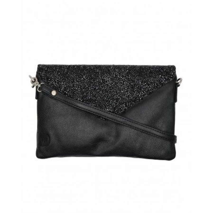 Accessories TimogSimonsen Skindtasker | Tim&Simonsen Jenna Multi Flap Bag - Sort Clutch 1959-3 Black/Coffee/Black-Black