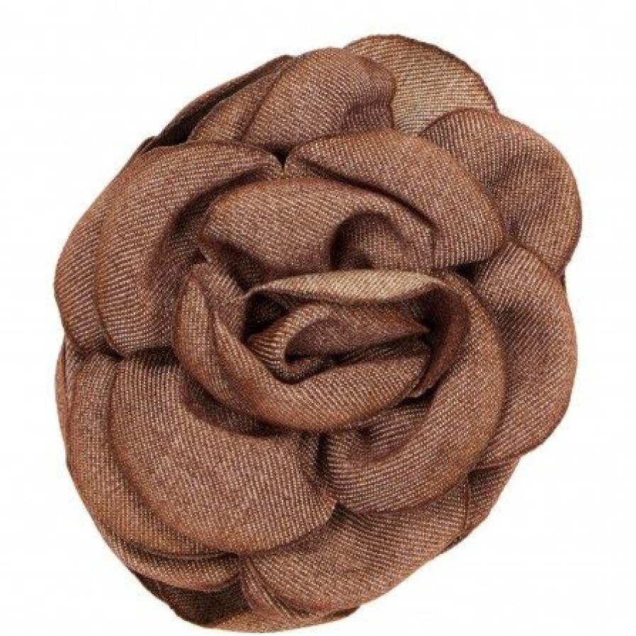 Accessories Pico Harklemmer | Pico Denim Rose Claw - Brun Harklemme Med Blomst Cl47 Brown